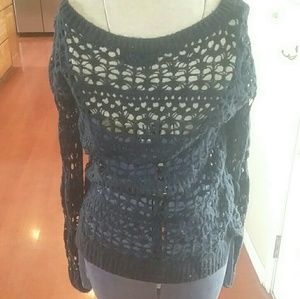 Hollister crocheted sweater size small